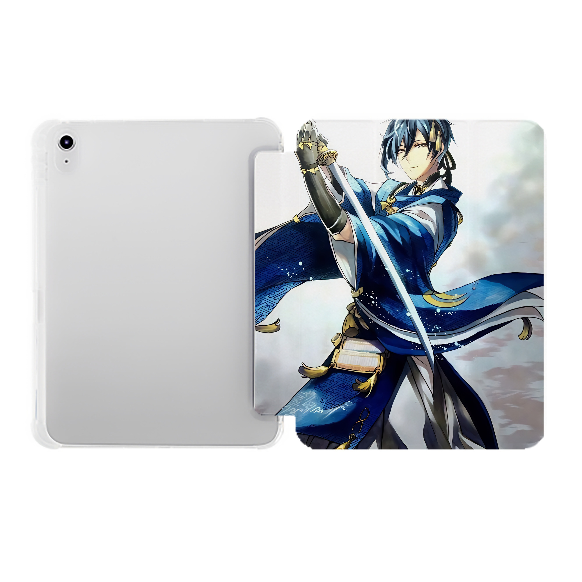 （画像用） 刀剣乱舞 Touken Ranbu IPad ケース ペン収納付き 三つ折りスタンド PUレザー×シリコン 対応機種9.5/10.5/10.9インチ